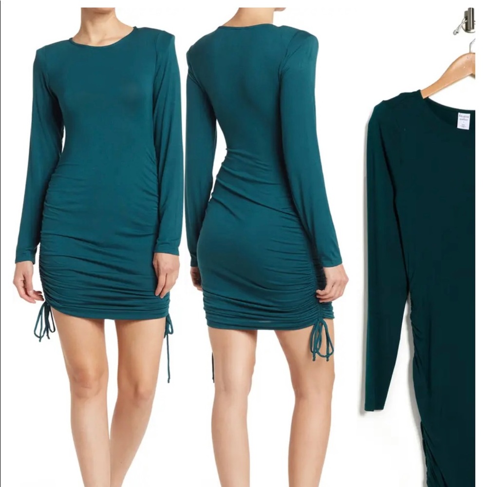 Teal green long sleeve dress